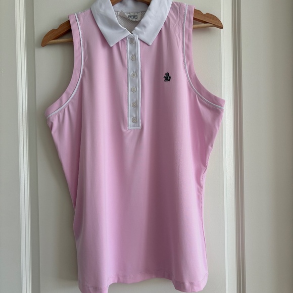 Original Penguin Ladies Gelato Pink Sleeveless Polo - Shirt  Size Large NWOT - Picture 4 of 14